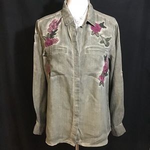 Standard Grace Chambray Embroidered Top